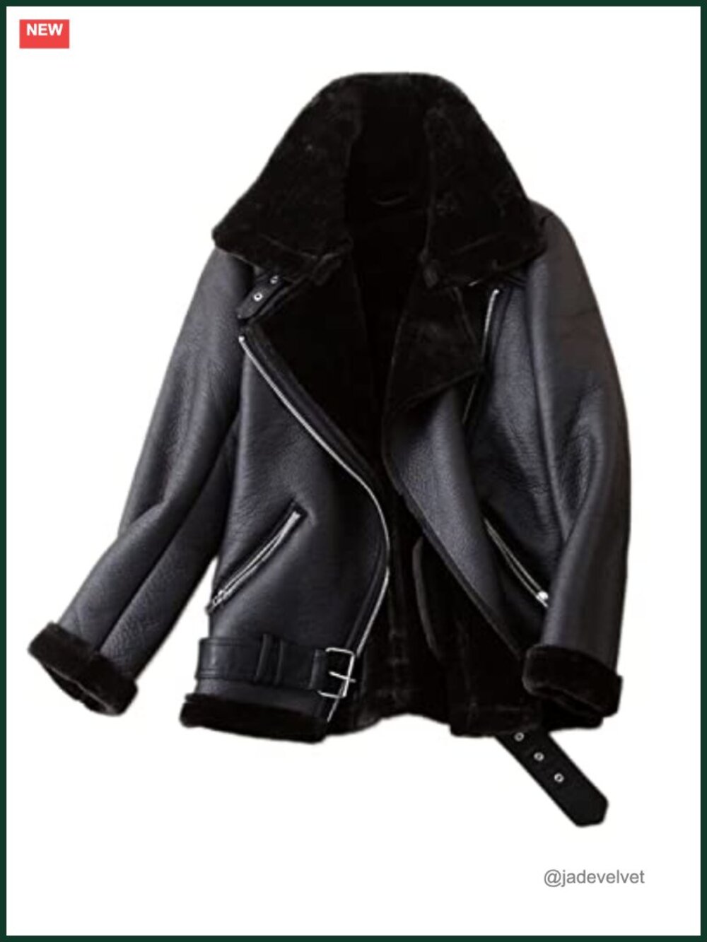 Faux Shearling Moto Jacket Faux Suede Zip Winter Parka Coat